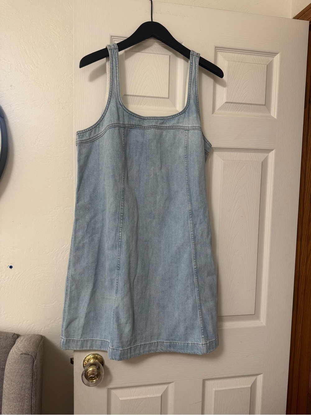 NWT Madewell Denim A-Line Sleeveless Mini Dress Fitzgerald Wash Size 14
